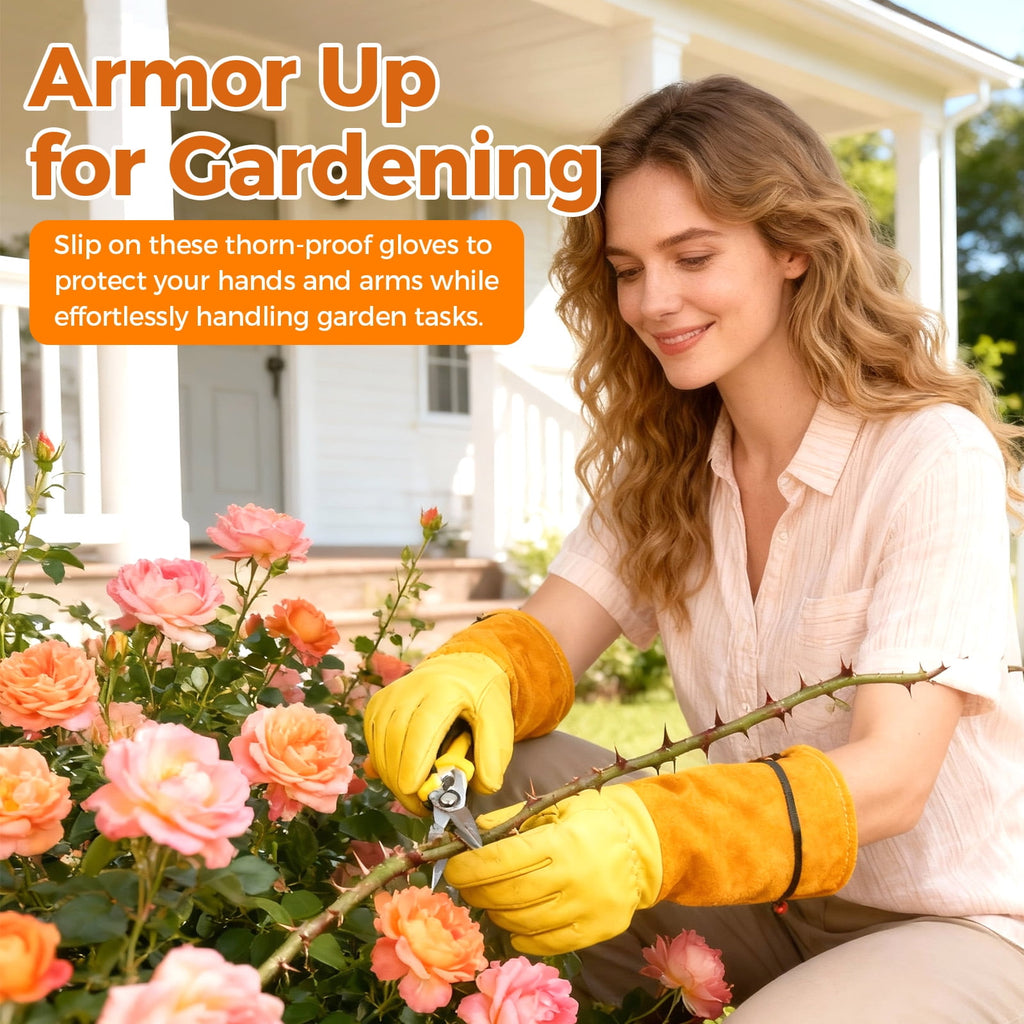 Gardening Gloves Women Men,Thorn proof Rose Pruning Heavy Duty Gauntlet, Best Garden Gifts for Gardener - Image 4