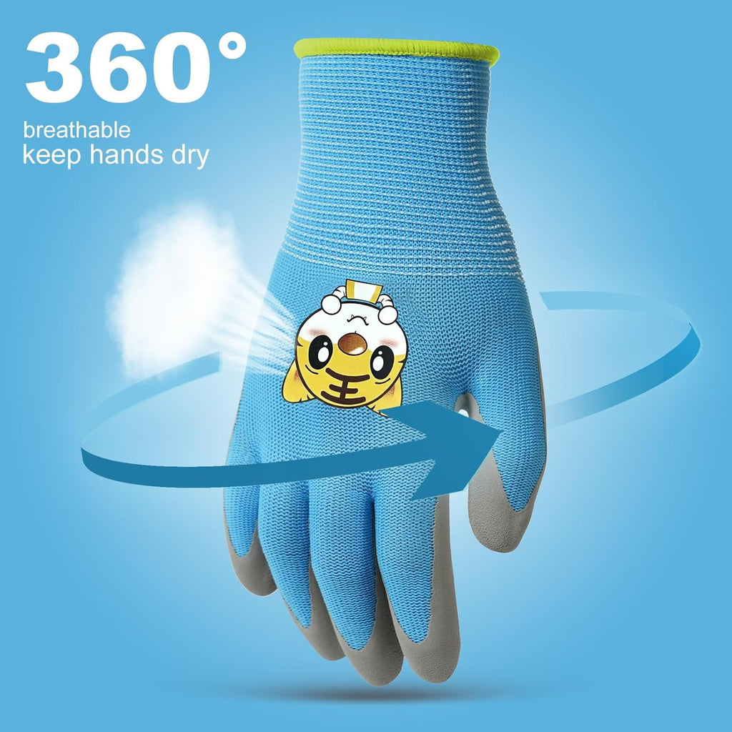 YSTDHL Kids Gardening Gloves, 3-Pack Gardening and DIY Gloves, Non-Slip Breathable Comfortable Safety Kids Gardening Gloves for 5-7 Years Ol - Image 4