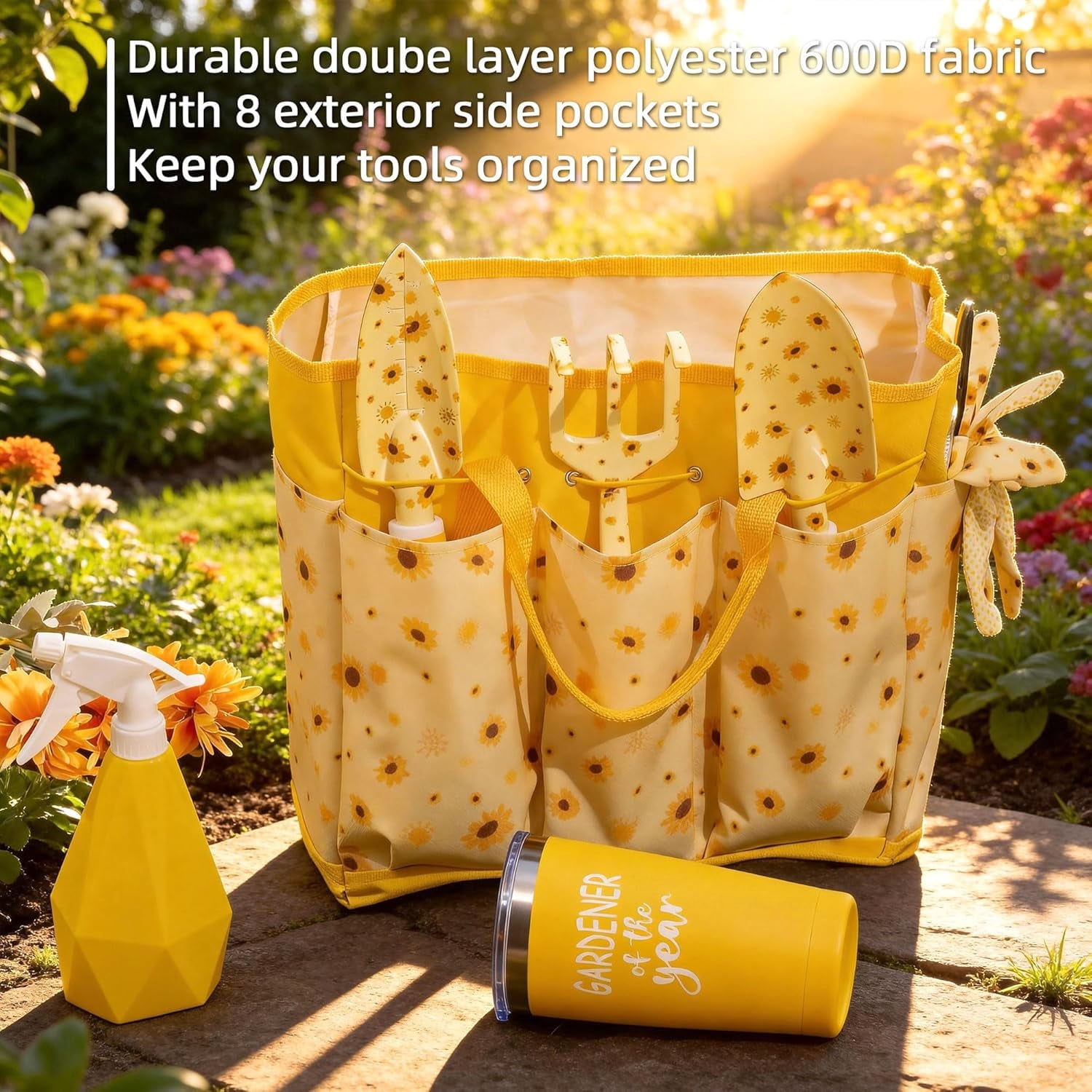 Set with Sunflower Print, Heavy Duty ing Hand s with Bag,ing Gifts for Women&Men,Yellow - Image 4