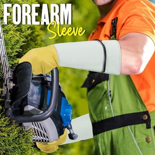 Gloves for Men Women, Thorn Proof Forearm Protection Leather Garden Gloves, Gifts for Gardeners (Golden Yellow, Large) - Image 3
