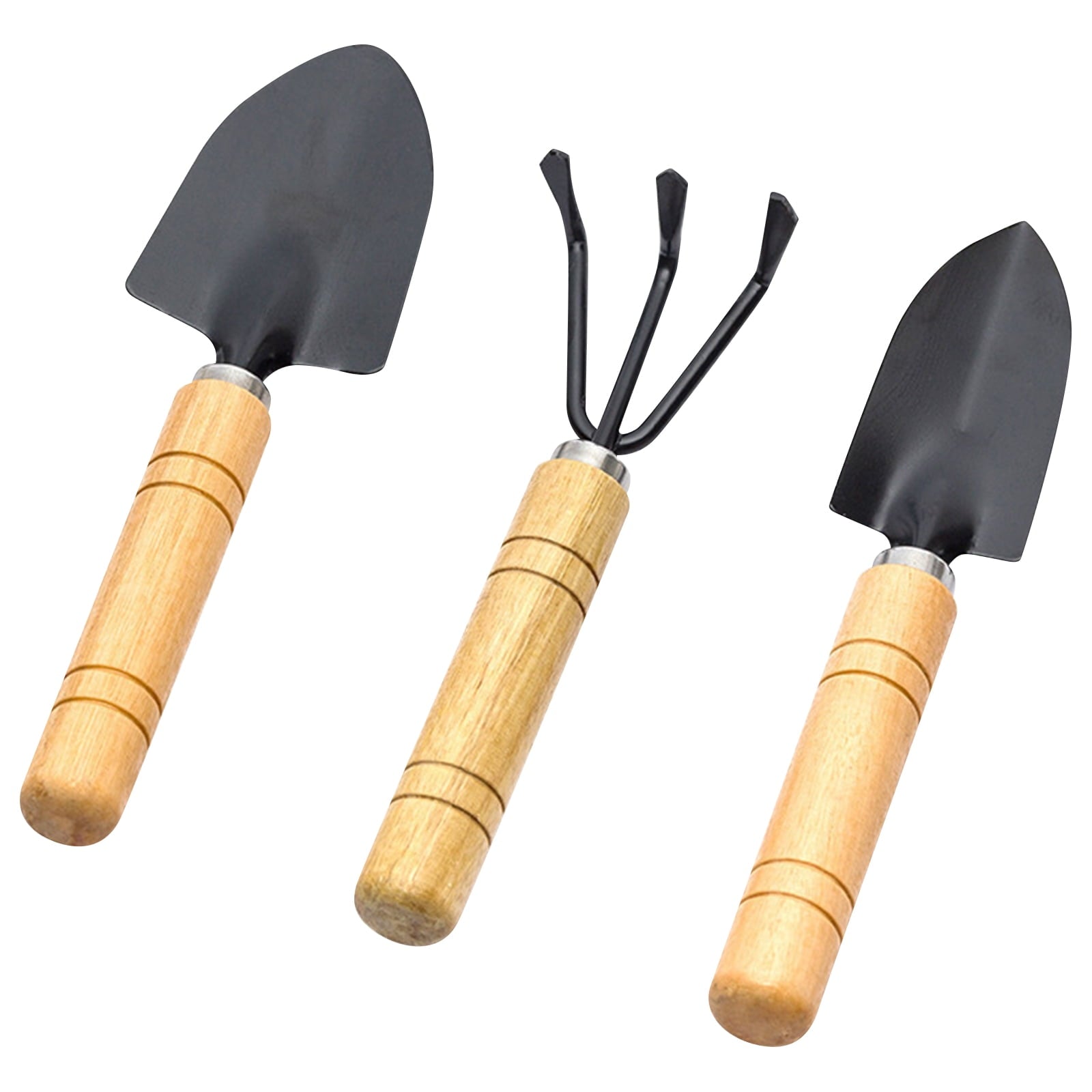 Mini Garden Tools - Indoor Plant Tools - 3 Piece Garden Tool Set Small Hand Tools for Gardening 6.8 Inch for Planting Flowers Black Size:S - Image 2