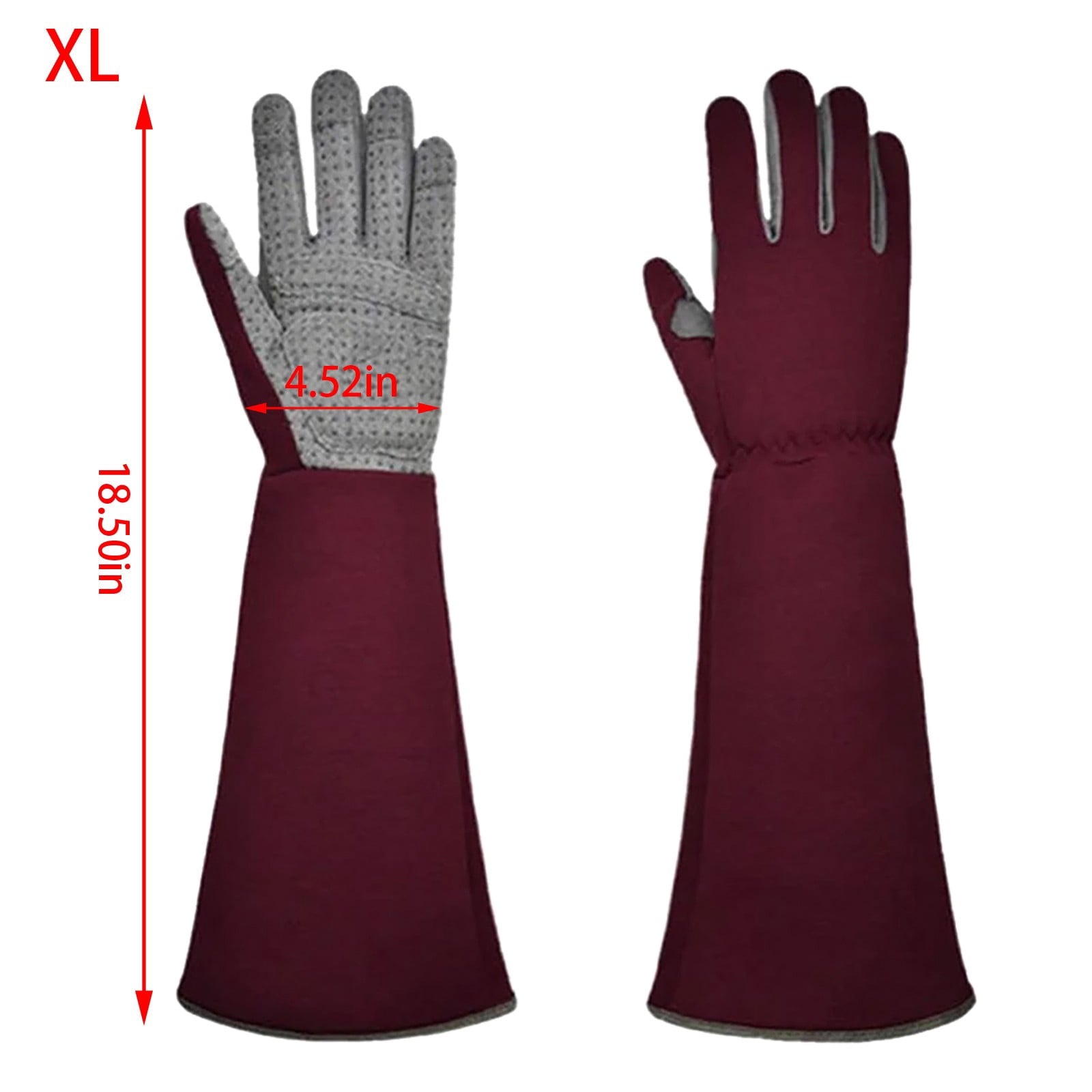 Wine Red Thorn-Resistant Gardening Gloves, Flexible Long-Sleeve Arm Protection with Grip Tech Palms - Heavy-Duty Yard... - Image 4