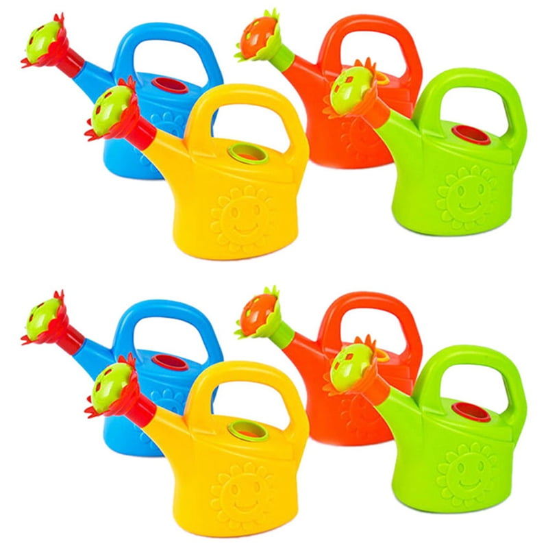 8PCS Plastic Watering Cans Chicken Watering Garden Play Watering Cans Kids Beach Bath Watering Cans Random Color