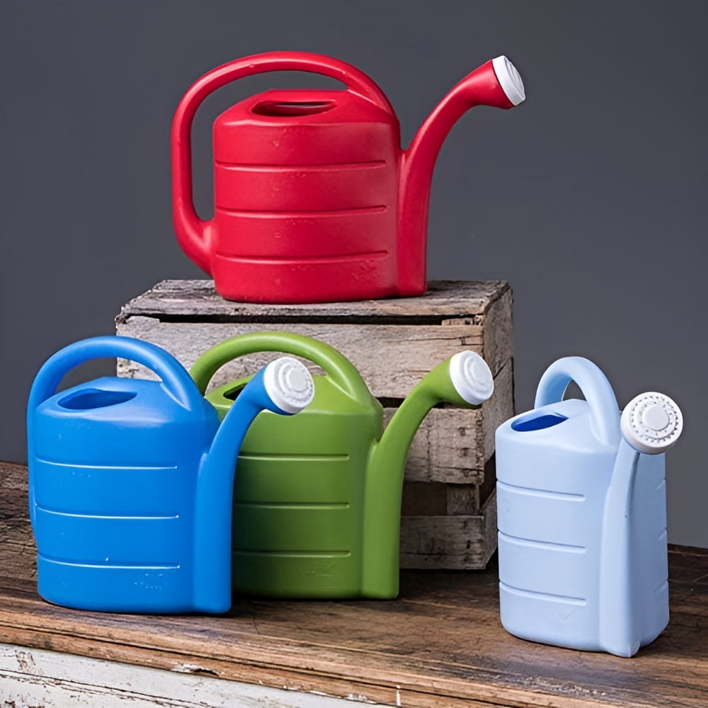 Vessel 2 Gallon Red Durable Plastic Garden Watering Can - Image 3