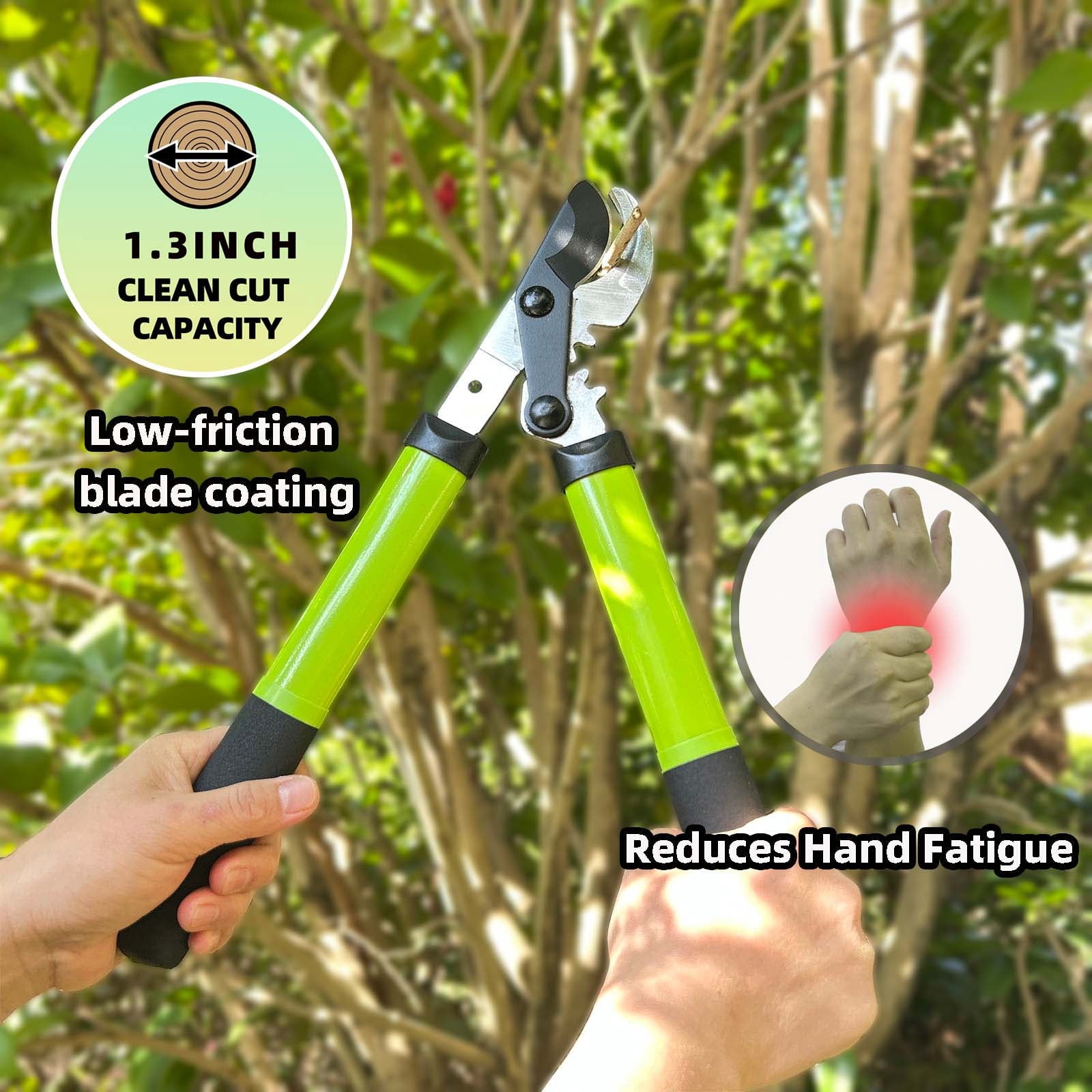 Garden Shears Set, Branch Cutter Pruning Shears with Gear Action, Heavy Duty Loppers Gardening Tools for Plants, Flow... - Image 5