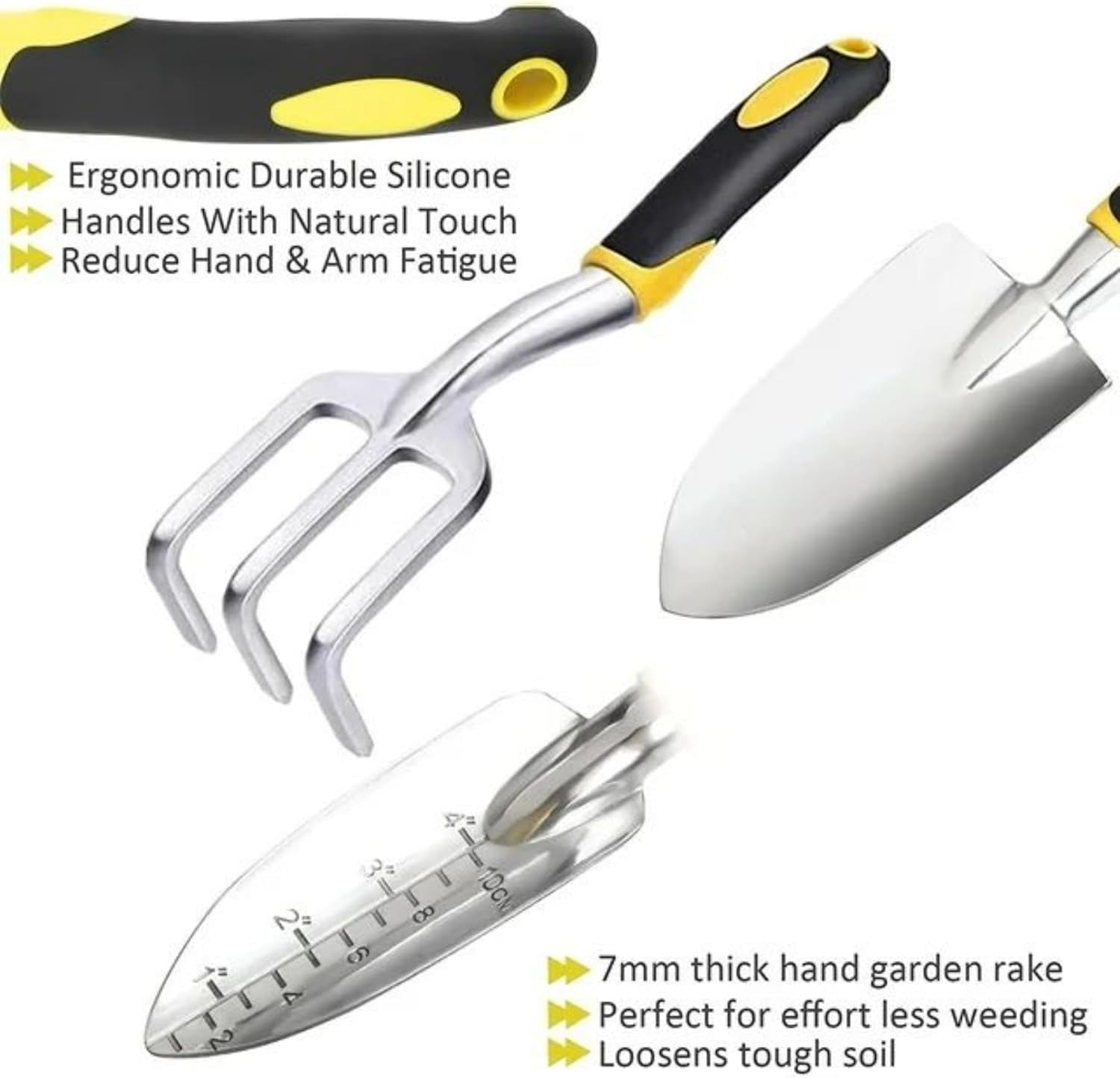 FPCYCG 9 Piece Garden Tools Set with Bag & Gloves,Heavy Duty Gardening Hand Tools Kit,Garden Gifts Supplies for Women Mom - Image 3