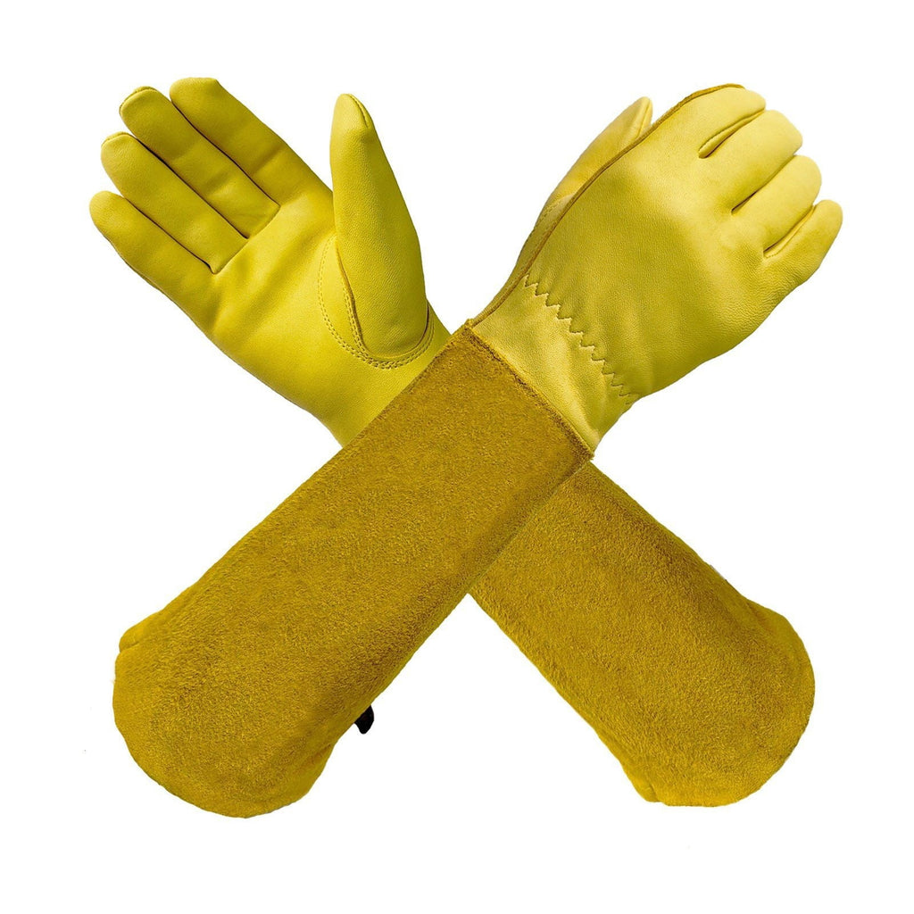 Cowhide Gardening Gloves Long Rose Anti-thorn Picking Anti-cutting Labor Protection Gloves Protective Garden Gloves - Image 5