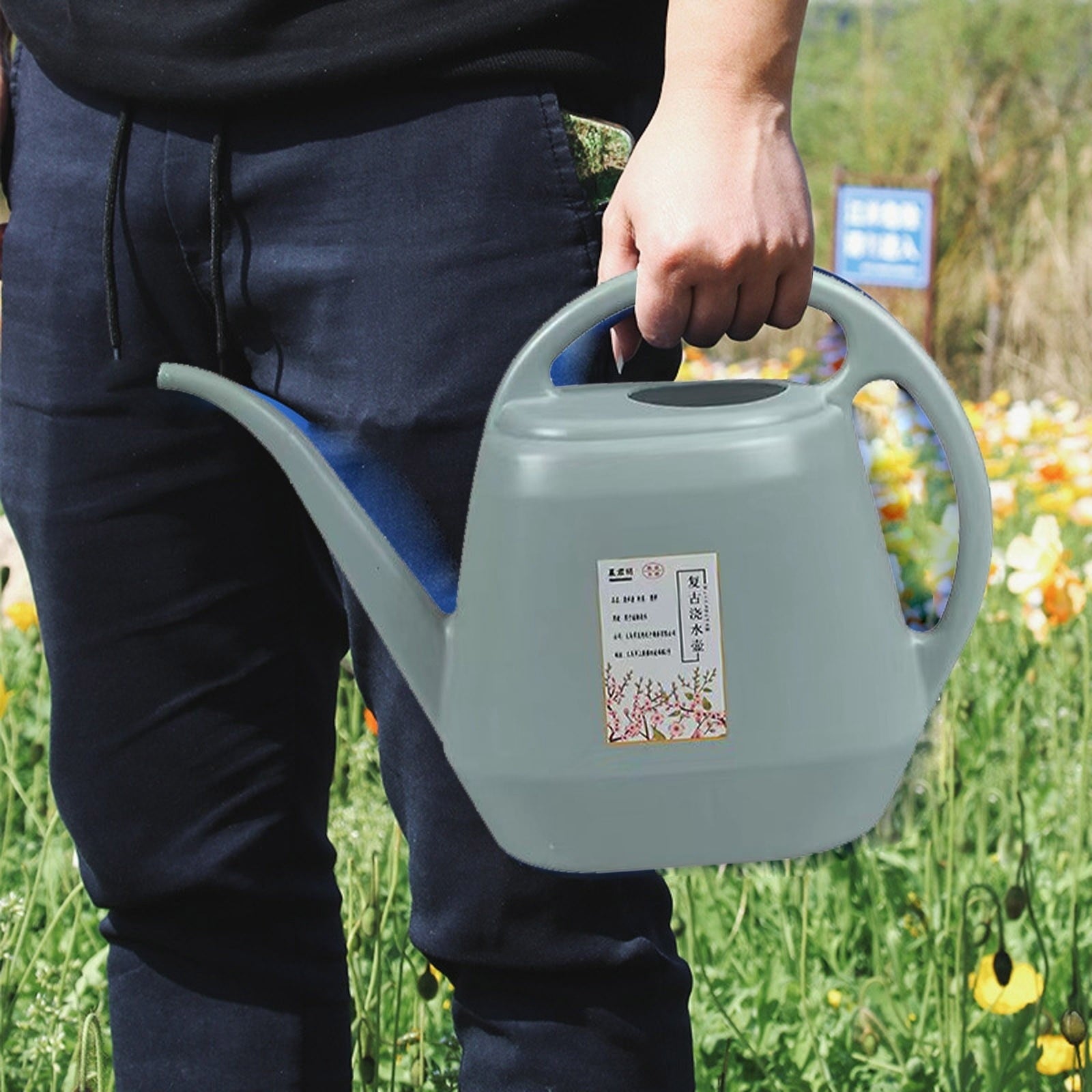 Indoor Watering Can 1 Gallon Blue-gray, Long Spout, Lightweight, Anti- Handle, Ideal for Delicate Flowers and Seedlin... - Image 2