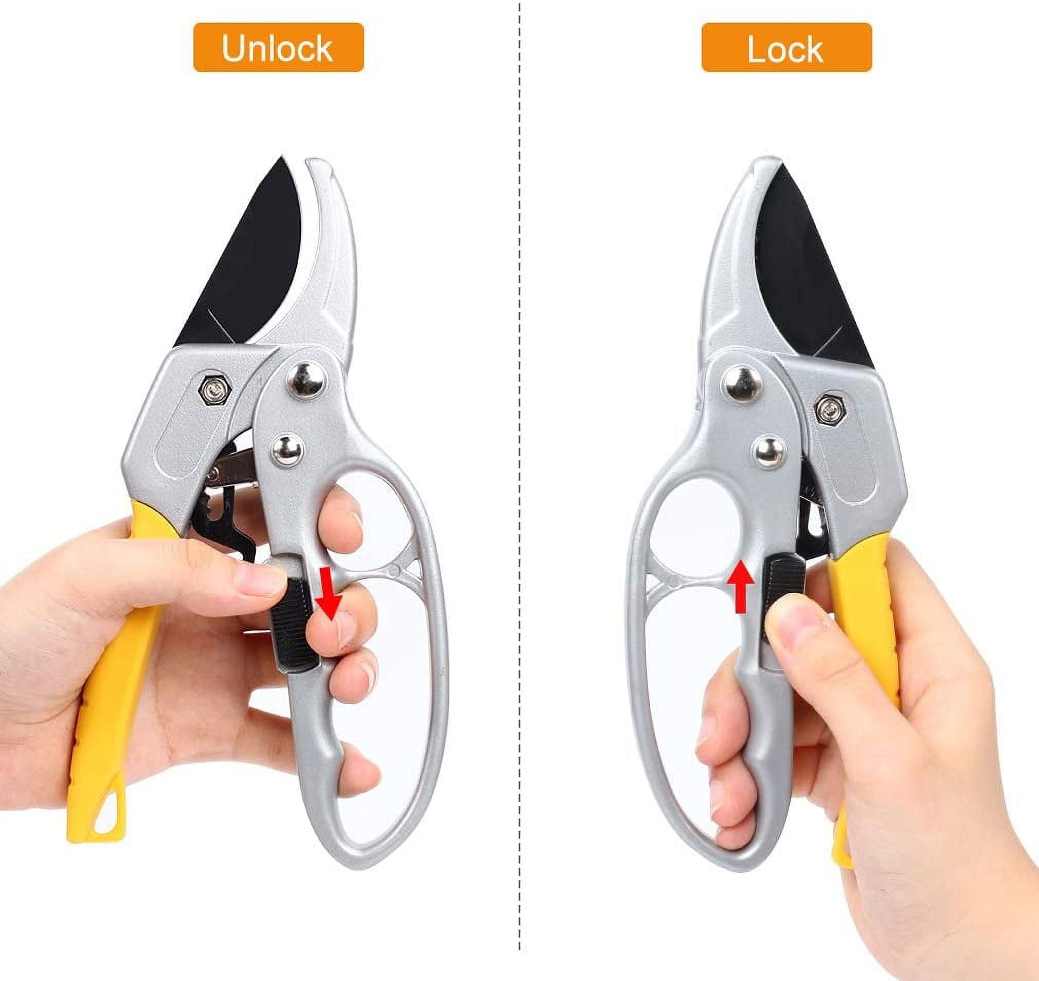 Pruning Shears for Gardening, Heavy Duty Hand Pruners, Bypass Shears, Clippers Cutter Sharp Blade,Tree Trimmers Scissors, Garden Snips, Gard - Image 2