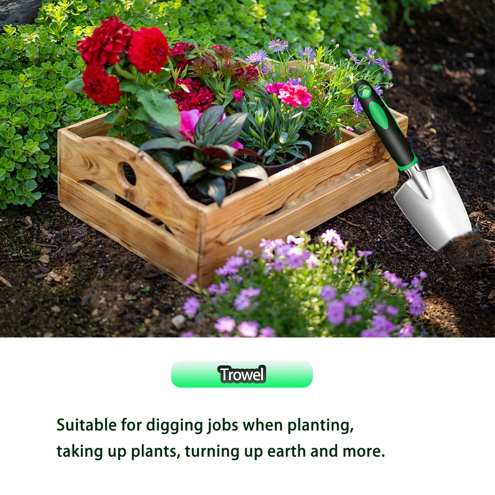 3 Pieces Garden Tool Set, Heavy Duty Gardening Tools Kit with Plant Gro, Gardening Gifts for Women and Men,No-Rust,No... - Image 5
