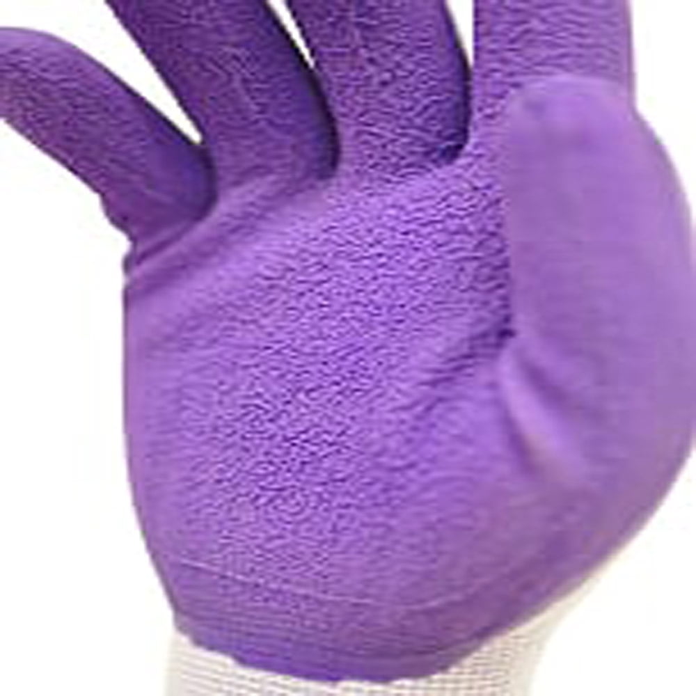 G & F Products Gloves Green Two-Tone Waterproof Micro Foam Nylon Latex Coated Gardening Gloves with Texture Grip 3 Pairs - Image 3