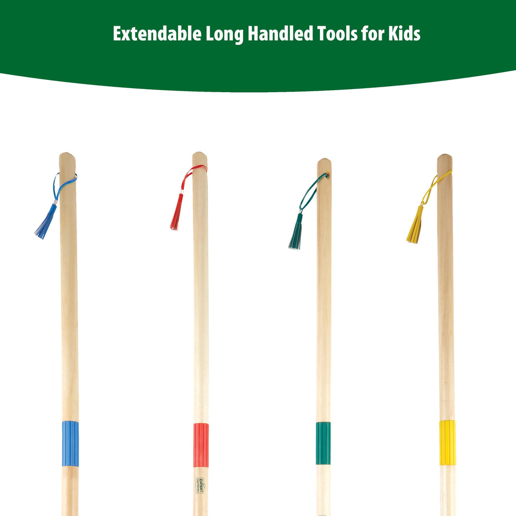 Expert Gardener 4-piece Kids Long Handle Gardening Tool Set, Hoe, Bow Rake, Leaf Rake, Shovel - Image 6