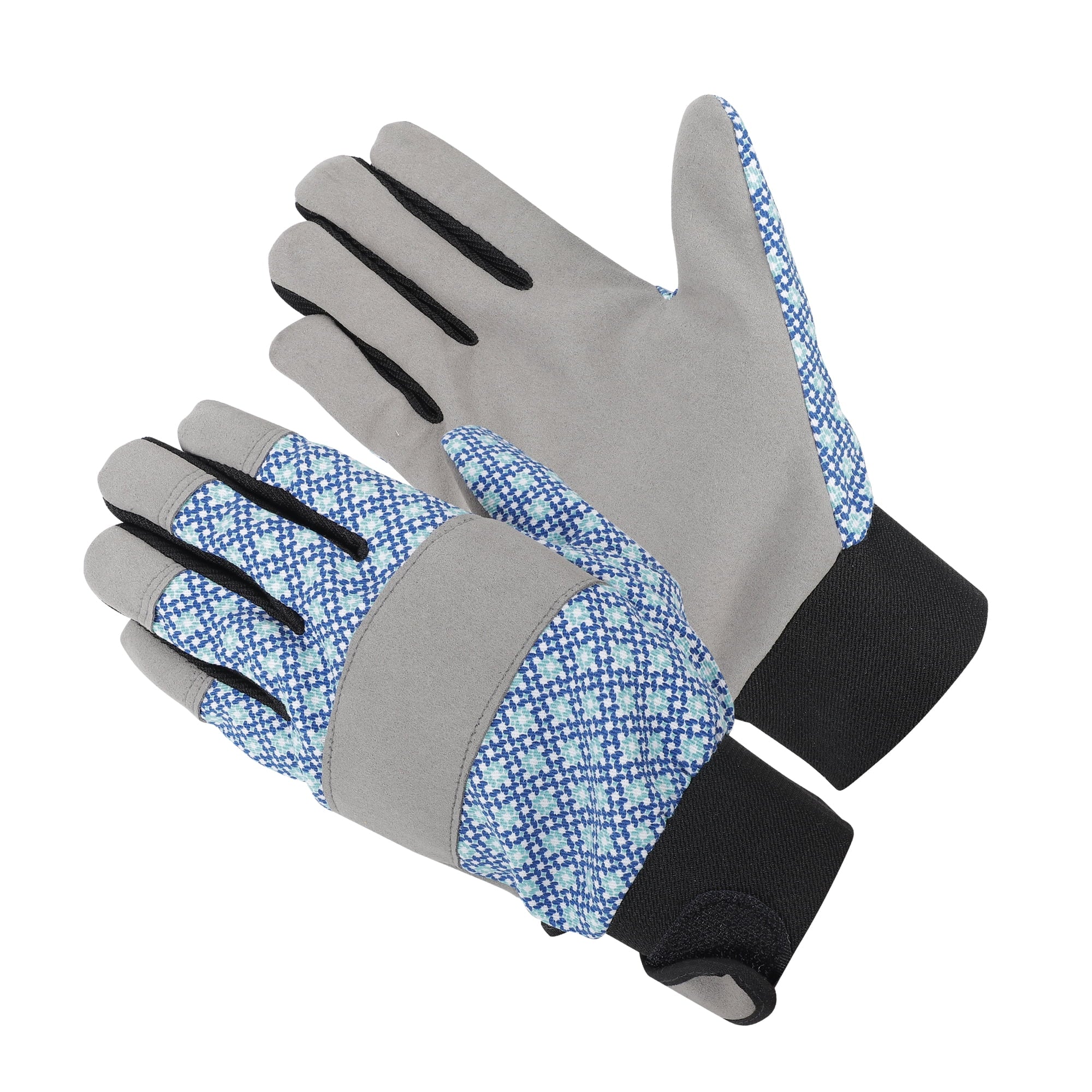 Essentials Blue Floral Gardening Aluminum Tool Set with Trowel, Cultivator, Pruner, and Gloves - Image 5