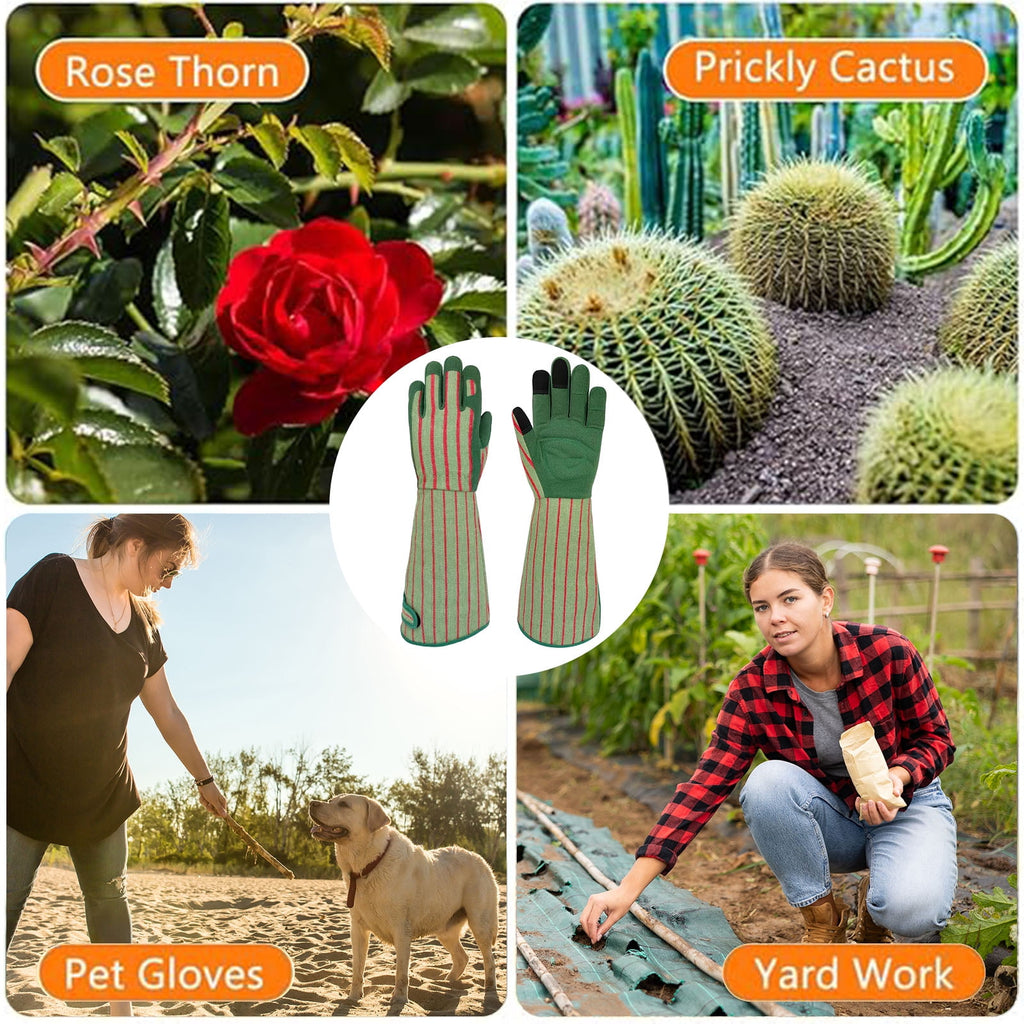 Long Gardening Gloves,Rose Pruning Gloves with Forearm Protection,Breathable Work Gloves with Touch Screen for Yard & Outdoor Work(M） - Image 4