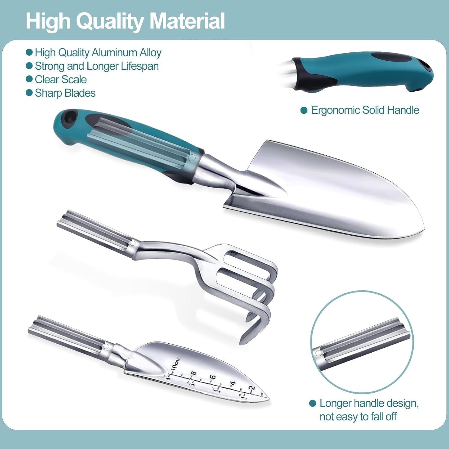 KEYAHAPPY Garden Tools, 7 Piece Gardening Tools Set with Storage Bag, Rust-Proof & Heavy-Duty Gardening Essentials, Ideal Gifts for Women & - Image 5