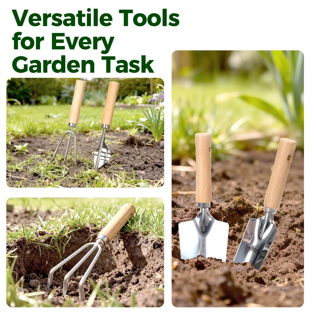 9-Piece Gardening Tools Set with Heavy Duty Rust-Proof Stainless Steel and Organizer Ideal Garden Gift for Women & Me... - Image 5