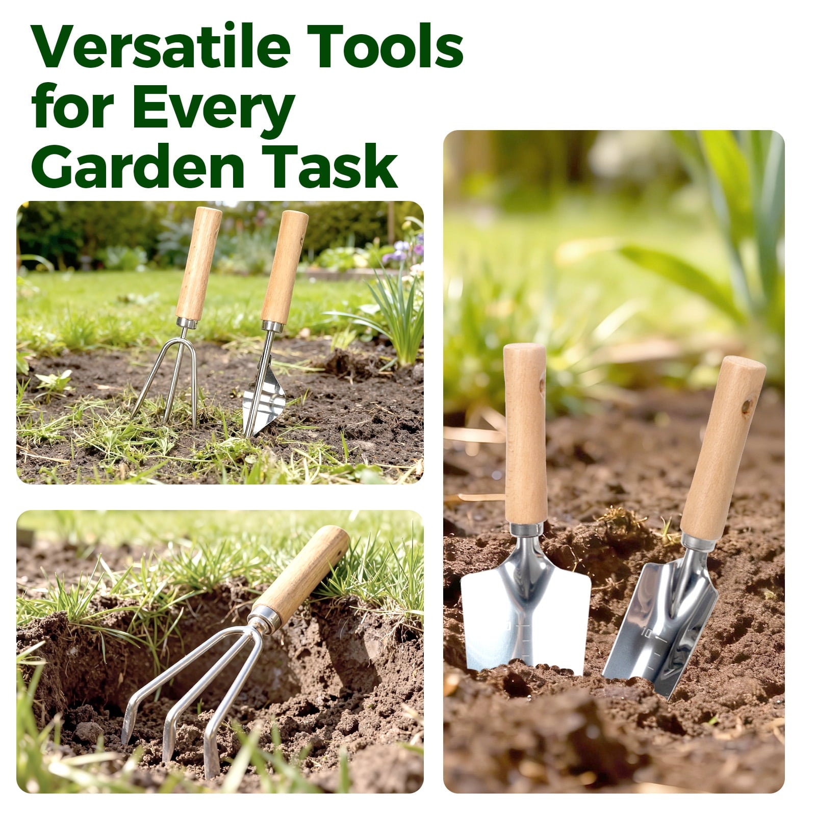 9-Piece Gardening Tools Set with Heavy Duty Rust-Proof Stainless Steel and Organizer Ideal Garden Gift for Women & Me... - Image 5