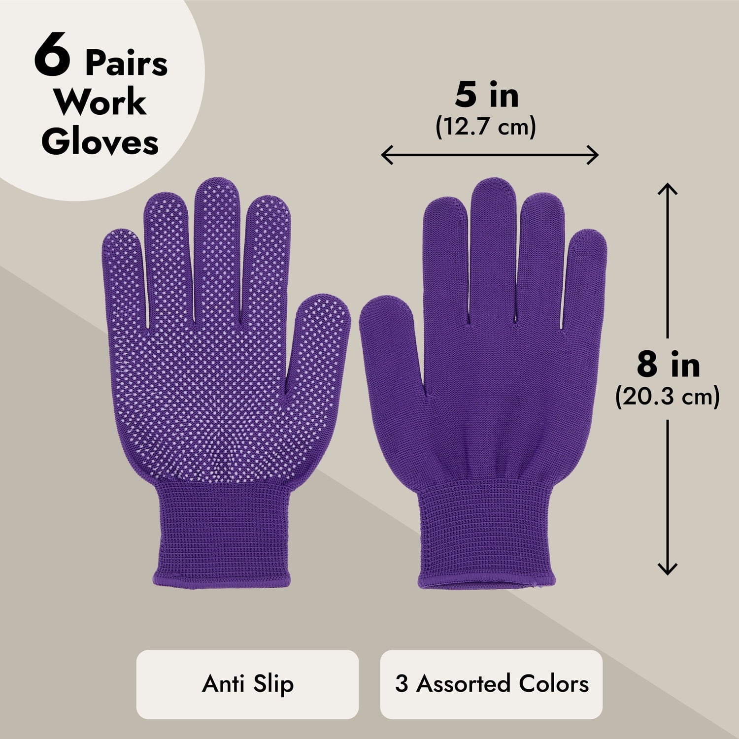 Juvale Garden Gloves for Women - 6 Pairs (12 Count), Pink, Purple & Blue - Thorn Proof & Cut Resistant Gardening Gloves - Breathable Cotton - Image 4