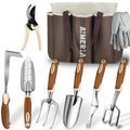 Gardening Tools Set of 9 Heavy Duty Garden Tools with Non-Slip Rubber Grip with Large Garden Bag for Tools Durable Ha...