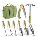 Garden Tool Set, 9 Piece Stainless Steel Rust-Proof Heavy Duty Gardening Tools with Non-Slip Rubber Handle, Durable G...