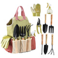 Gardening Tool Set, 9 Piece Heavy Duty Gardening Hand Tools with Durable Garden Tools Organizer Handbag, Rust-Proof G...
