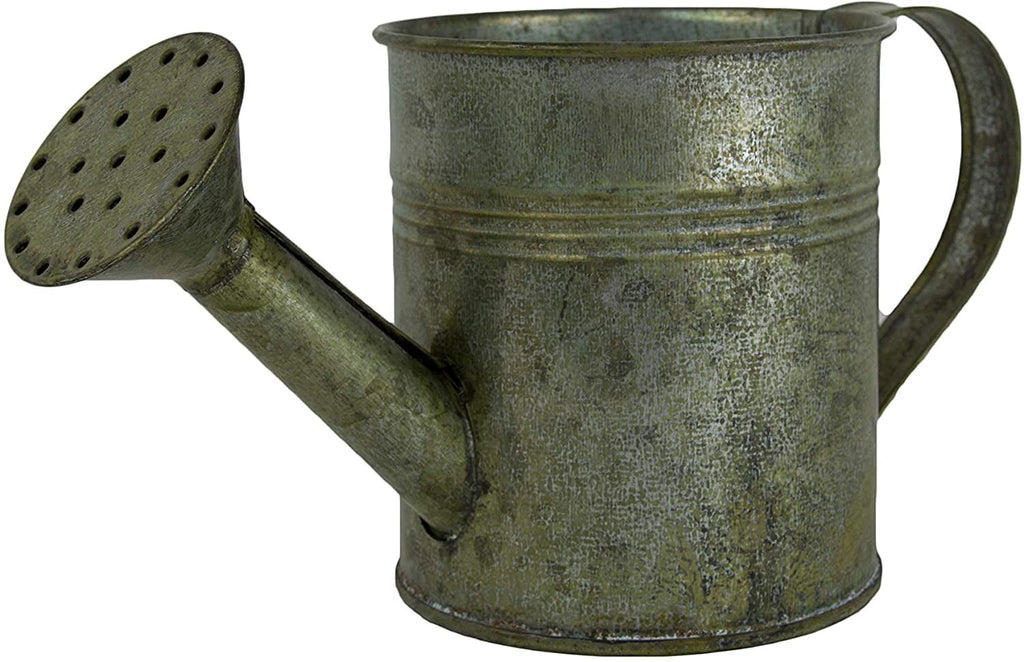 Better Crafts Rustic 8.25" Antique Gray Decorative Metal Planter Watering Can, Crafting Features