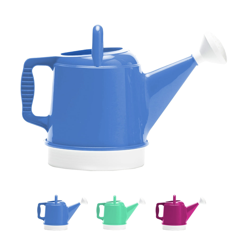 Deluxe 2 Gallon Plastic Watering Can - Indoor/Outdoor with 256 Fl Oz Capacity, Removable Nozzle, Shatterproof, Peri-Blue