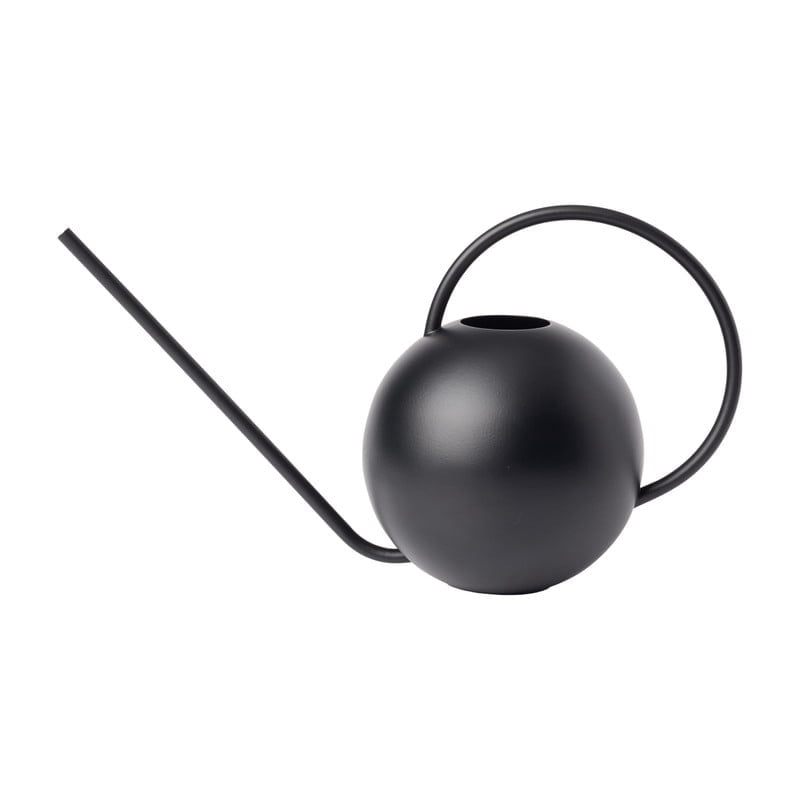 Bloem Fresca 2.5 L Indoor Metal Watering Can - Powder-Coated Finish, Novelty Handle, Long Sleek Spout, Black