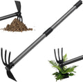 Weeding Tool, Hoe Cultivator 2 in 1 Garden Tools, 31 inch Weeder Hand Tiller Weeding Rake for Yard Lawn Gardening Dig...