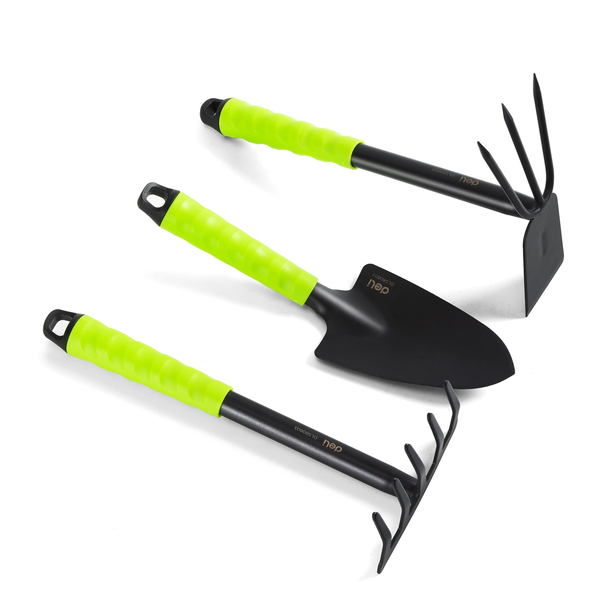 Garden Tools Set 3 Piece Heavy Duty Gardening Hand Tools Kit with Hand Trowel,Hoe and Rake, cate Gift for Planting an...