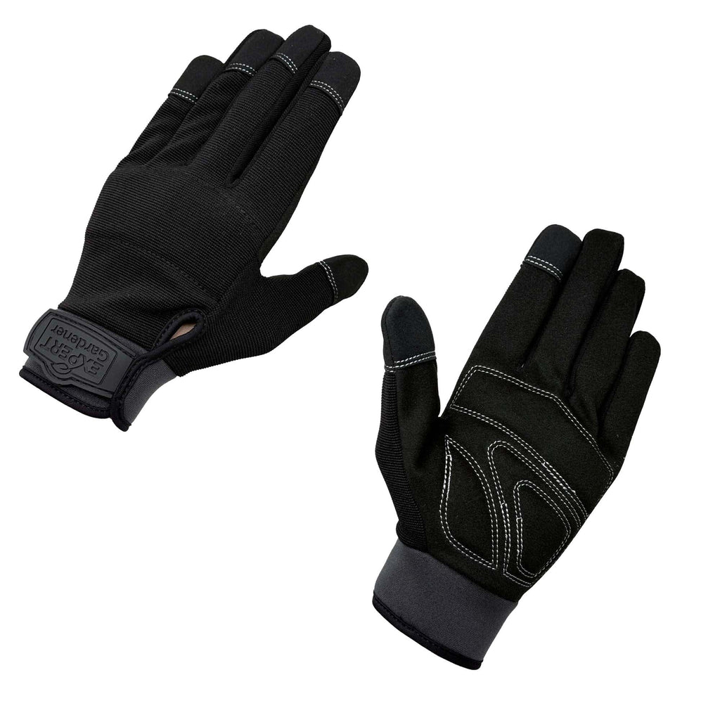 Mens Moisture Wicking Synthetic Leather Gardening Gloves, Size M