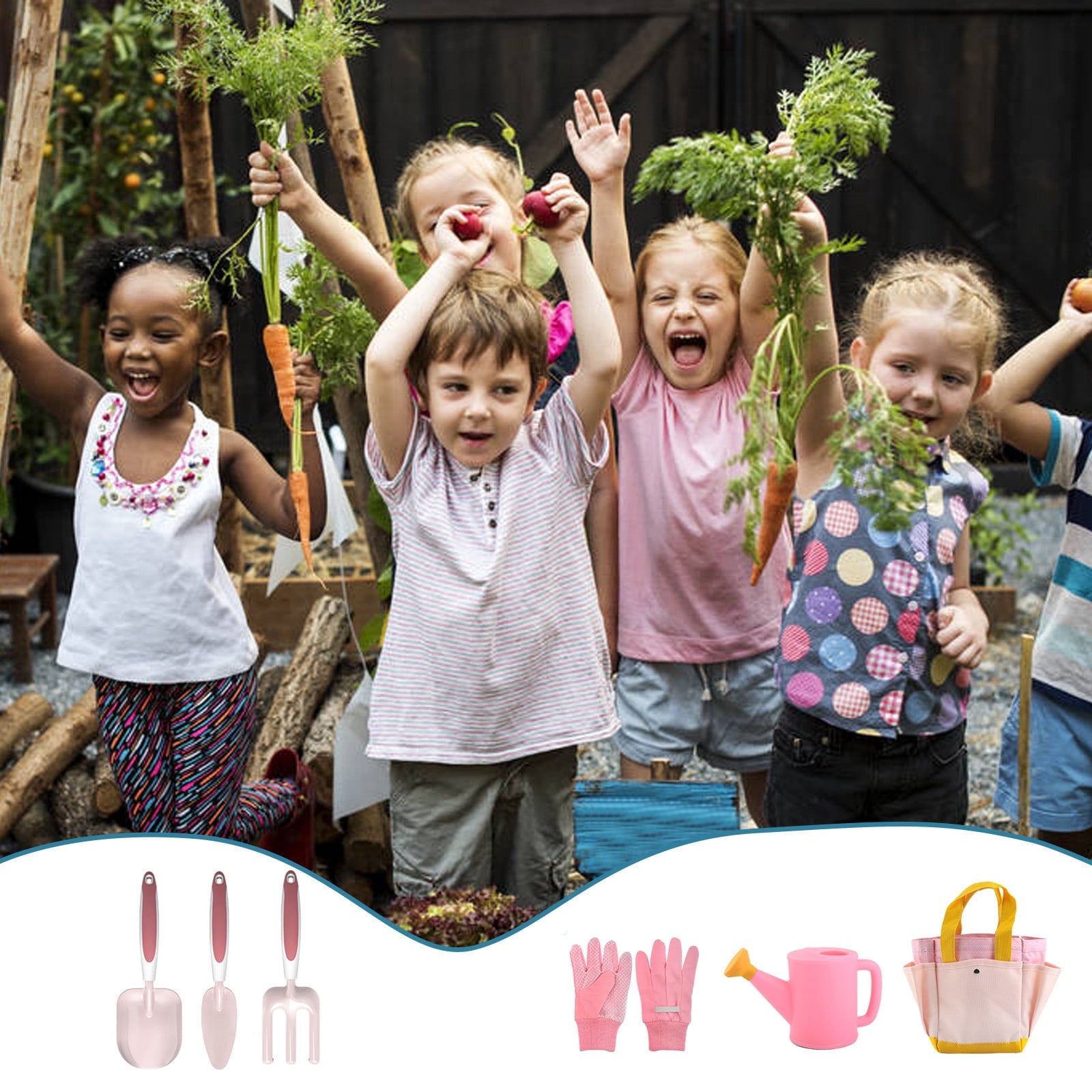 Garden Tool Set Multi-Piece Ergonomic Handle Planting Tool Set for Home Yard Outdoor School Gardening Activities Plan...