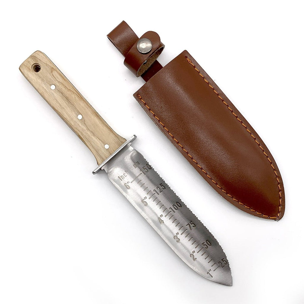 Premium Garden Hori Hori Knife & Trowel Combo Hand Tool for Weeding, Planting, Digging, 7" Stainless Steel Blade with...
