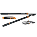 Garden Tool Set Hand Pruner, Lopper, & Saw with Steel Blades
