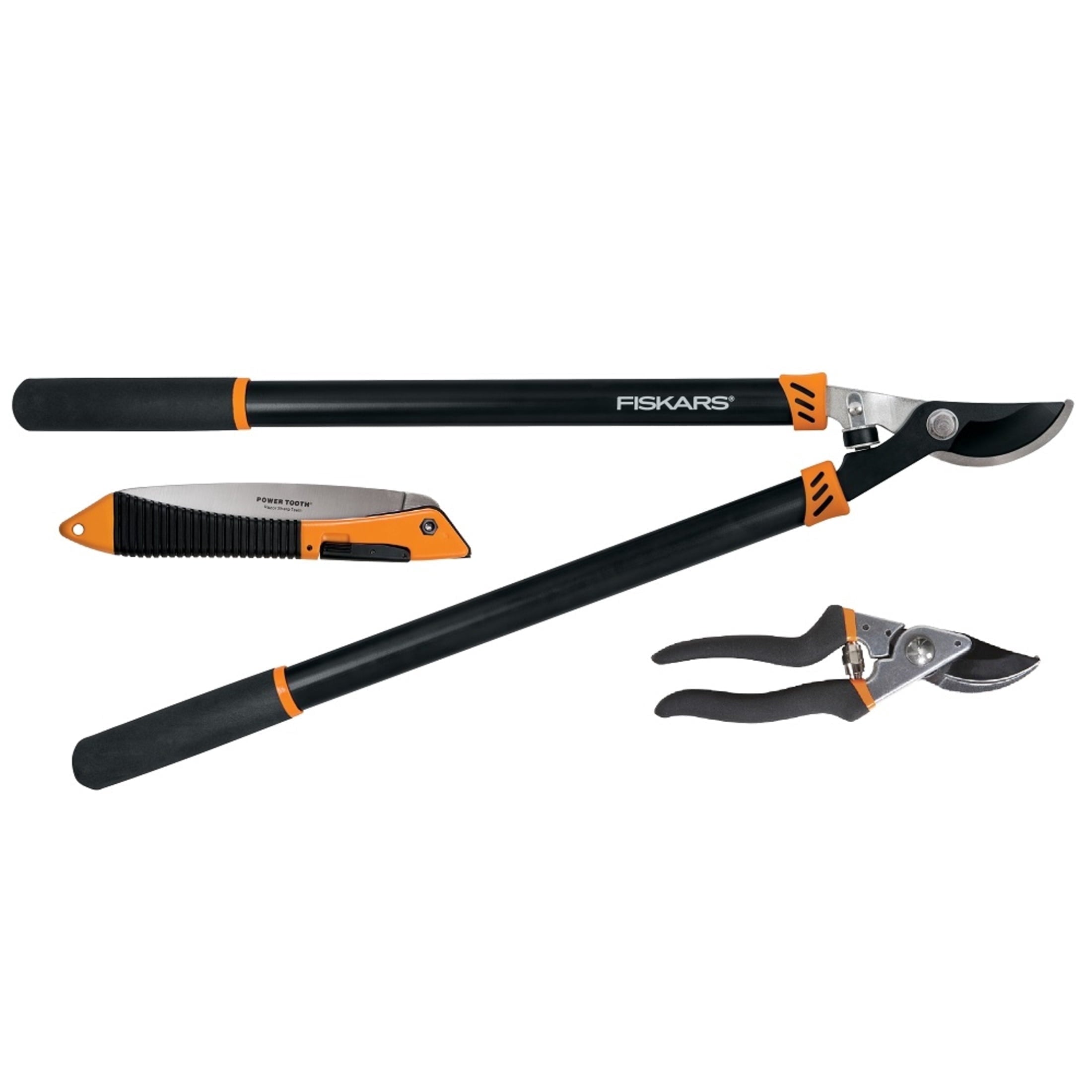 Garden Tool Set Hand Pruner, Lopper, & Saw with Steel Blades