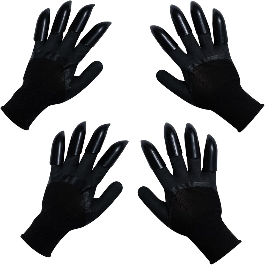 Garden Gloves With Claws 2 Pairs for Digging Weed Pulling Garden Finger Claws Gloves Outdoor Protective Work Gloves
