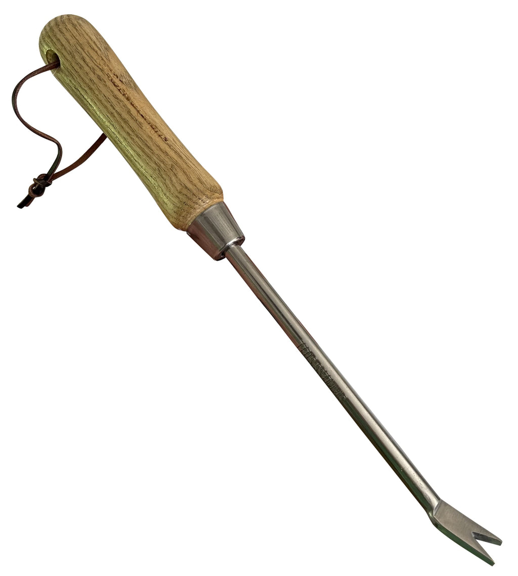 Eco Dandelion Weeder Tool w/ Ergonomic Wood Handle - 100% Recycled Stainless Steel - Rust Resistant - FSC Certified W...