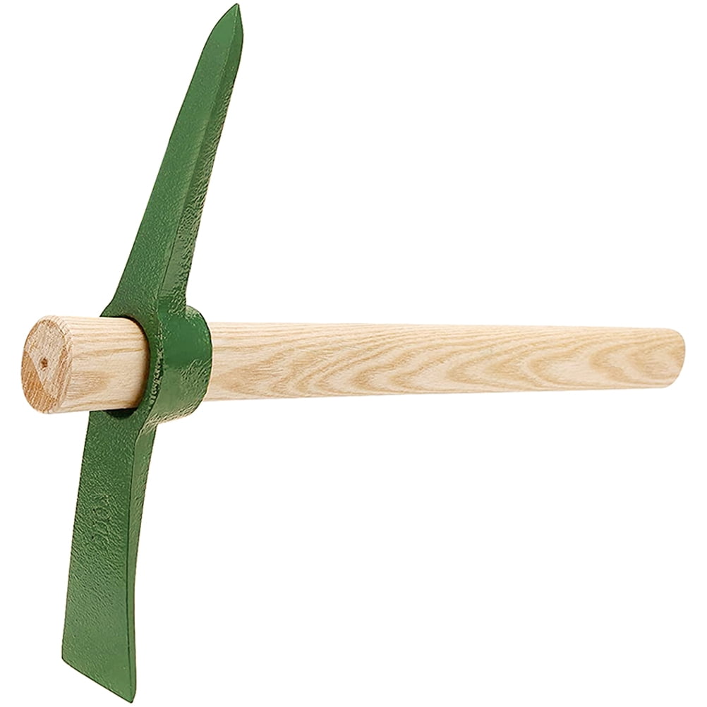 CIMAXIC Garden Pick Tool Heavy Duty Tool for Yard Work with Ergonomic Handle Steel and Wood 1Set