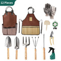 Garden Tool Set, Qissep 12 Piece Stainless Steel Heavy Duty Gardening Tools Set with Ergonomic Handles & Durable Organizer Handbag,Ideal Gar