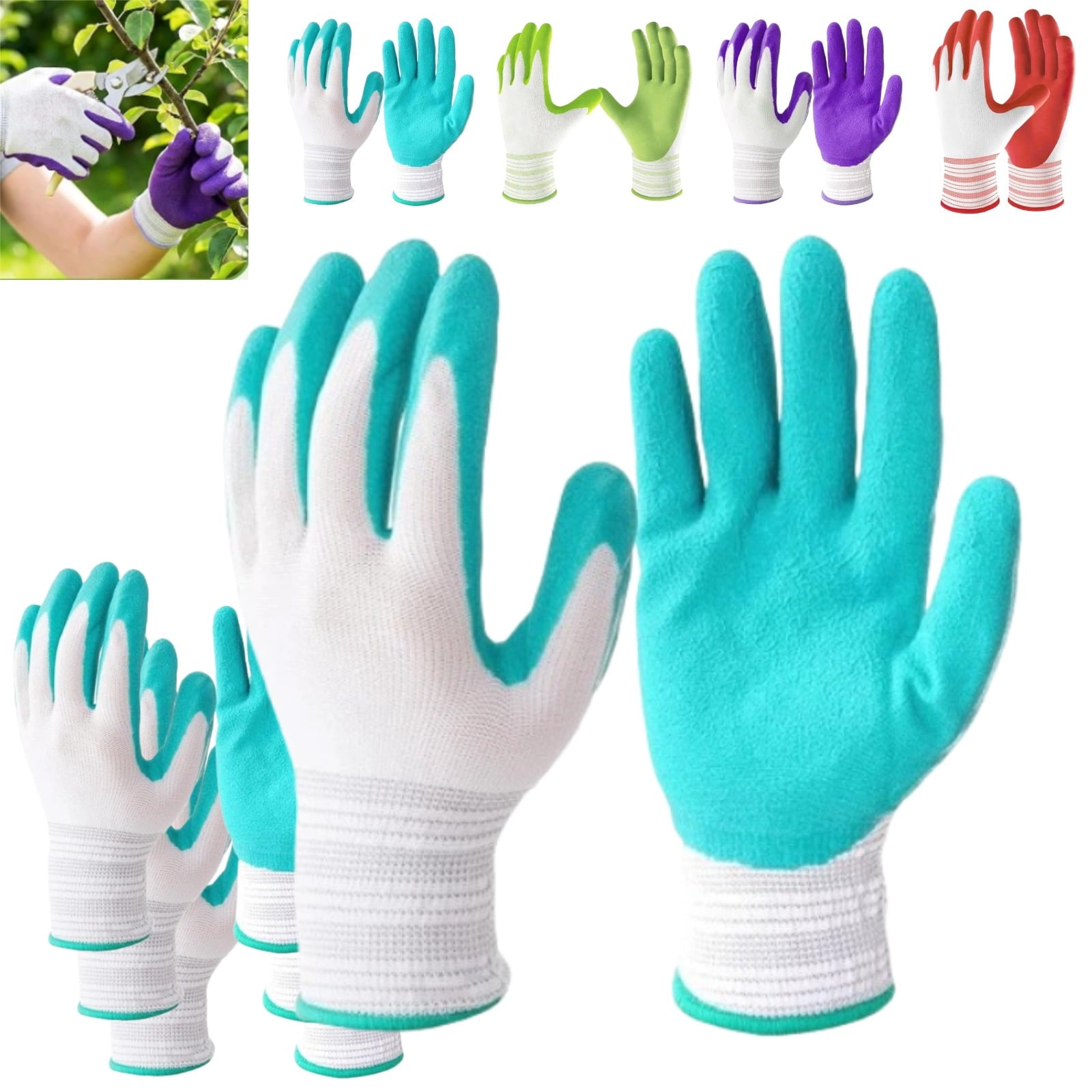for Women Breathable Rubber Coated Yard Garden for Women Ladies Outdoor Protective Work with Grip Outdoor Thorn Proof...