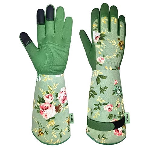 Gardening Gloves, Durable and Comfortable Women's Long Garden Gloves for Gardening Work and Yard Work, Leather Garden...
