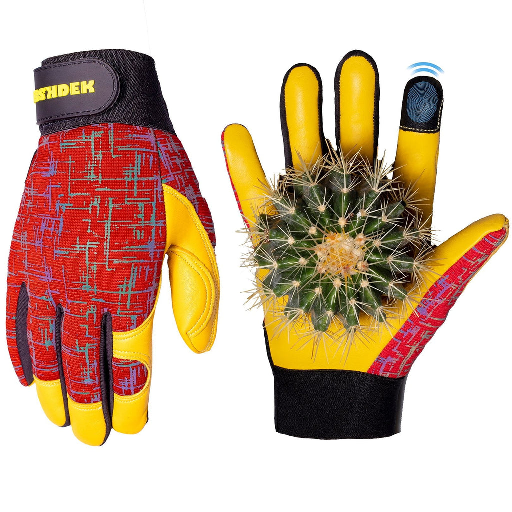 Gardening Gloves for Women and Men, Touchscreen Sheepskin Leather Garden Work Gloves, Flexible & Breathable Yard Work...