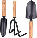 SUOWANG Conventional Garden Tools Minimalism Gardening Tool Set with Wood Handle, Succulent Plant Transplant Trowel, 3 Pieces Include 1 Narr