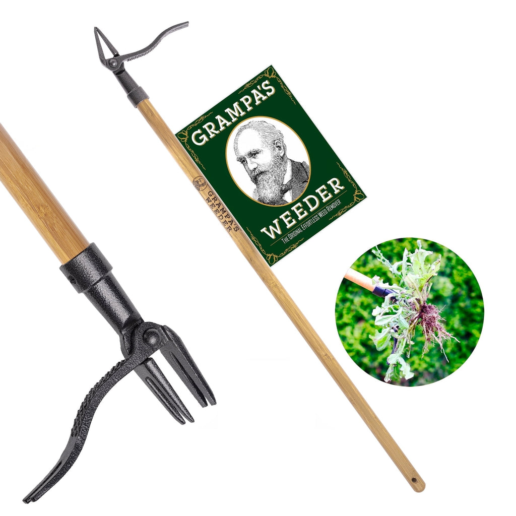 The Original Stand Up Weed Puller Tool With Long Handle - Made With 4-Claw Steel Head Design - Easily Remove Weeds Wi...
