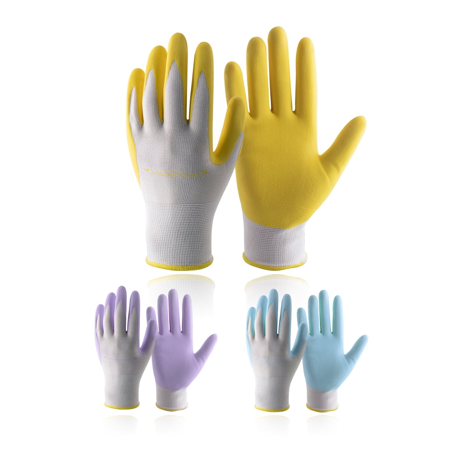 3 Pairs Women Breathable Nitrile Coated Garden Gloves Yard Work Gloves Latex Free, Medium