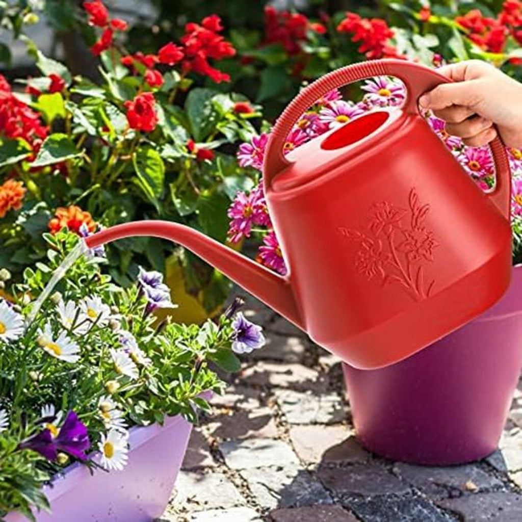 Plastic Watering Can with Comfortable Handle, Garden Cans Long Spout for Indoor Outdoor Plants