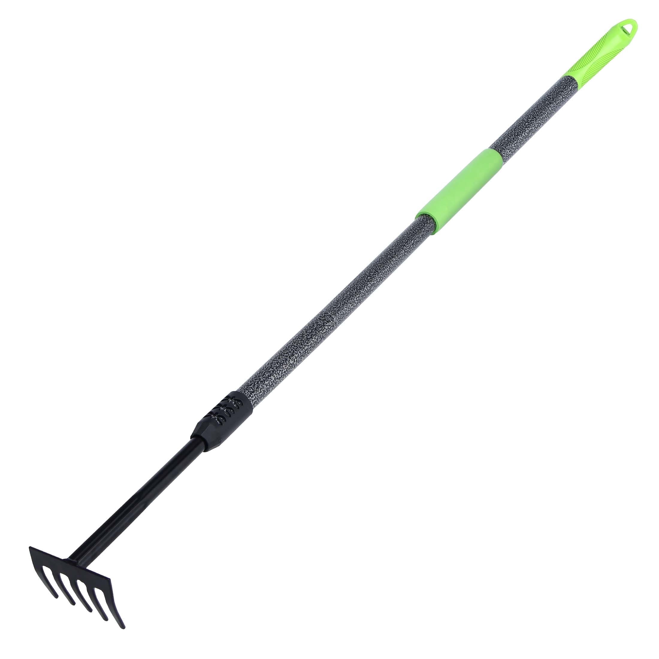 Rake, Small Cultivator with Adjustable le, Weeder Tool for Weeding, Digging,Aerating, Loosening Soil