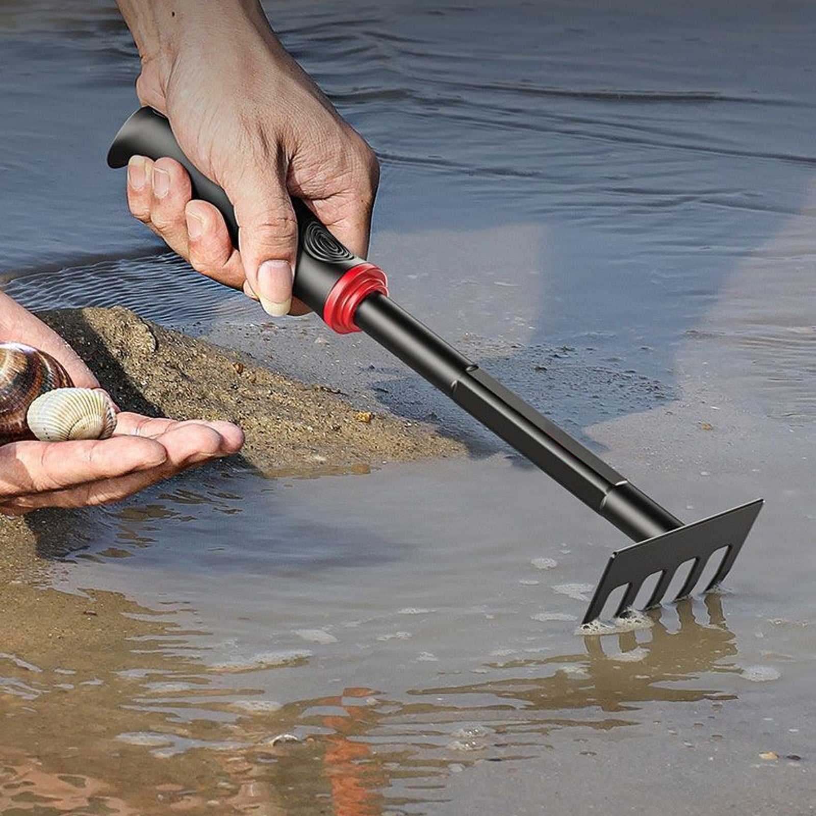 Horticultural Hand Rake Quenched Steel Five Tine Tool for Weeding and Cultivating Soil Efficient Flower Planting and Vegetable Gardening Too