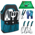 KEYAHAPPY Garden Tools, 7 Piece Gardening Tools Set with Storage Bag, Rust-Proof & Heavy-Duty Gardening Essentials, Ideal Gifts for Women &