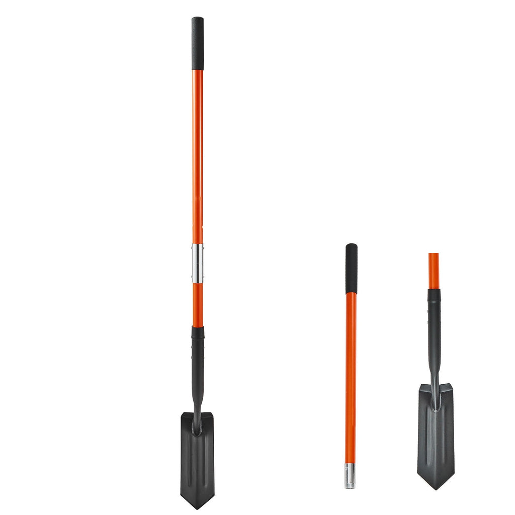 Heavy-Duty Trenching Shovel, 4-Inch Blade Narrow Spade with Fiberglass Handle and Non-Slip Grip, Ideal for Gardening,...